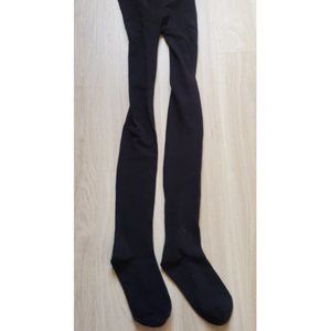 Black Solid Seamless Tights